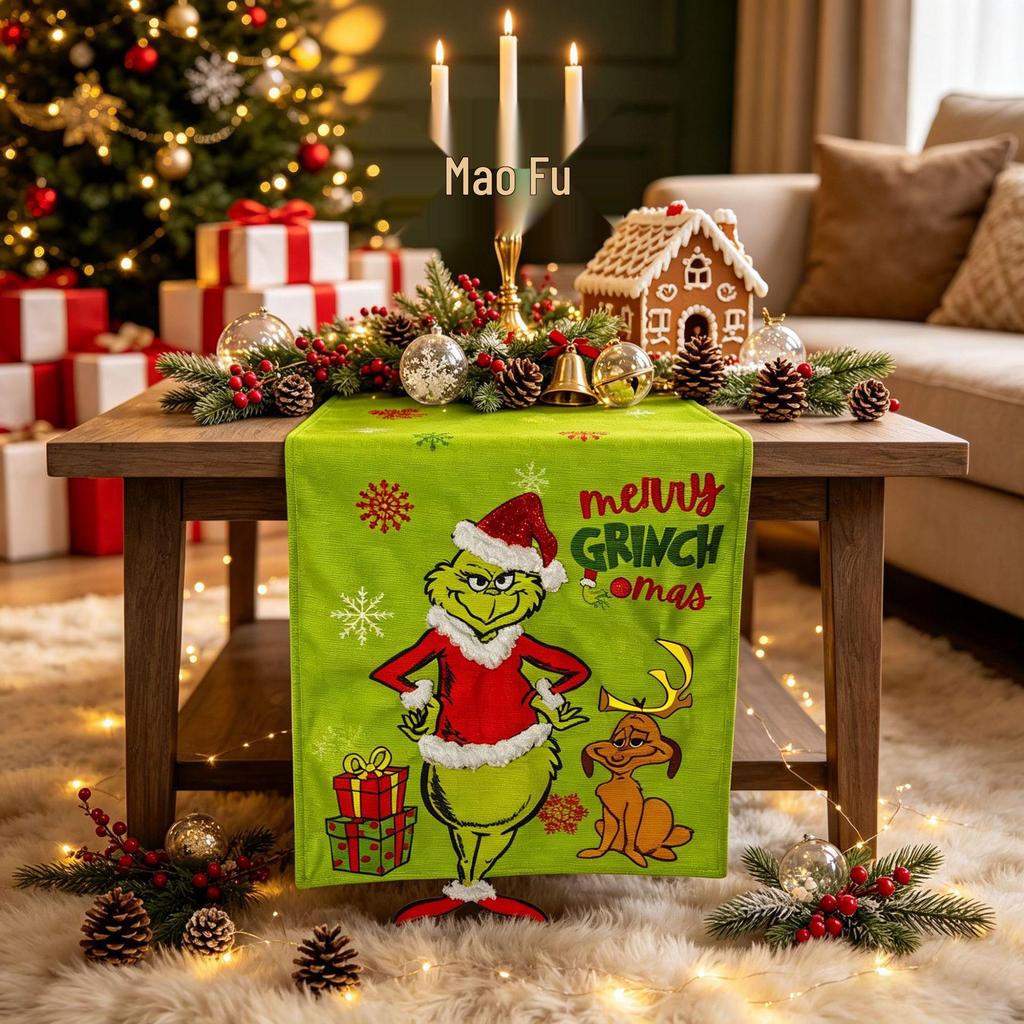 Grinch Christmas Table Runner & Placemat Set
