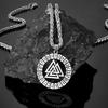 Vikingaruner Valknut Hänge Herrar Rostfritt Stål Halsband Nordisk Smycke Vegvisir Amulett Steampunk Nyckelring Dropship