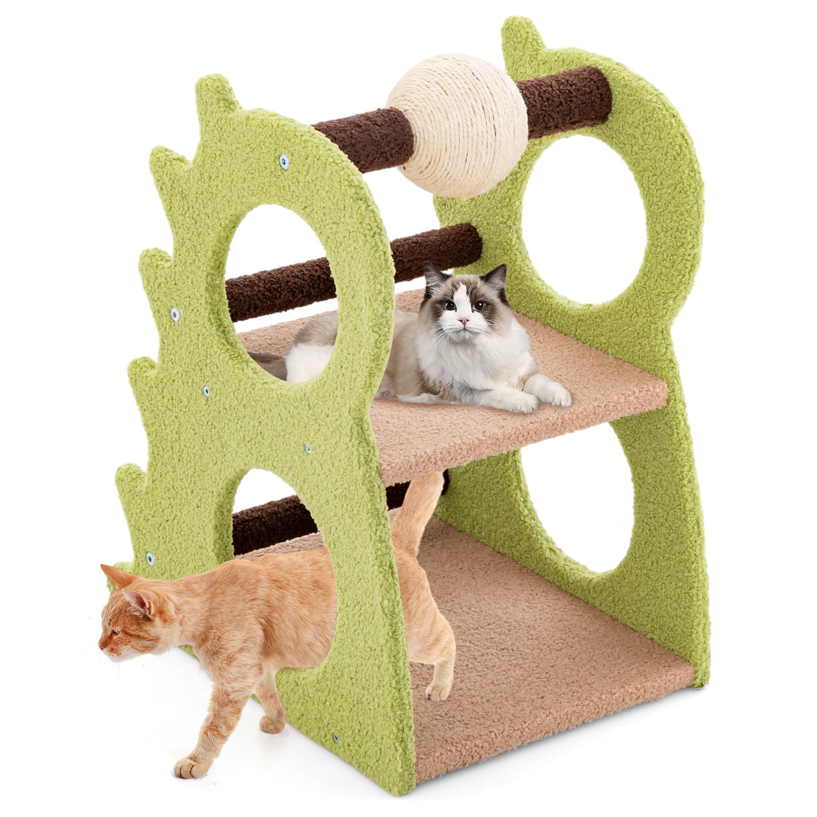 

GOPLUS Cat Tower Standing Dinosaur Design Mini, Type, зелёный