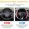 Bling Car Steering Wheel Cover, 15 Inch Rhinestones Soft Leather Elastic Steering Wheel Protector, Sparkly Crystal Diamond For Women Girls, Car