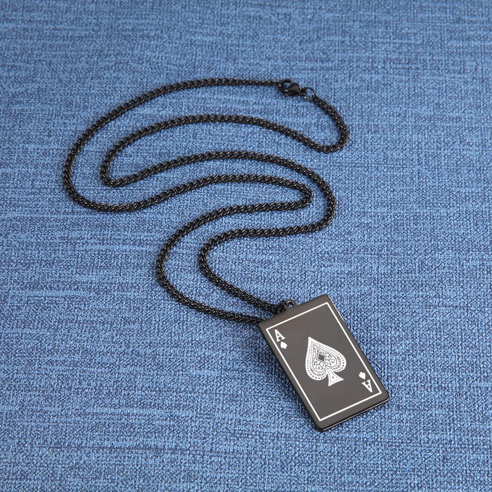 Minimalist Laser Engraved Ace Of Spades Pendant Necklace Unisex Fashion Jewelry Accessory