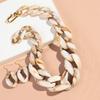 Statement Acrylic Earring Necklace Set for Women Men Boho Thick Link Chain Pendant Rock Jewelry Gifts