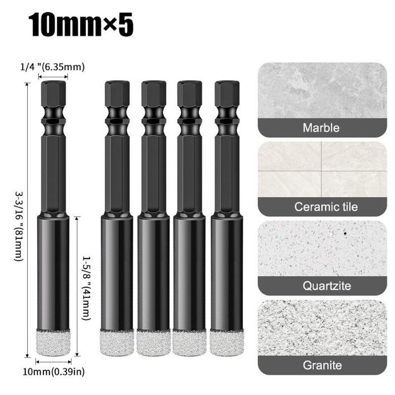 Burghiu diamantat cu coadă hexagonală, biți de găurit brazați în vid uscat, seturi de biți de găurit cu miez, polizor unghiular diamantat, tăietor de faianță, instrumente de ferăstrău cu găuri