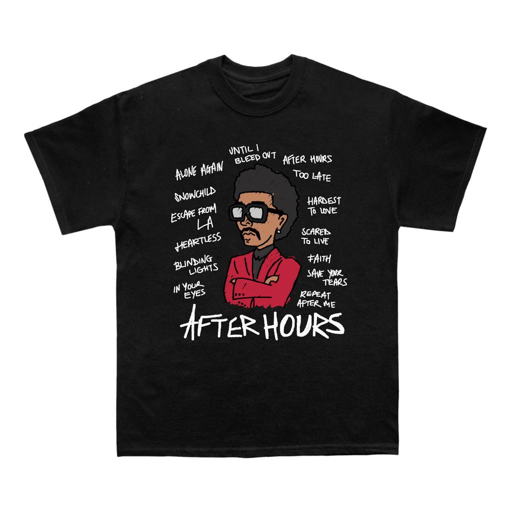 The Weeknd Abel Tesfaye After Hours Til Dawn Unisex Tričko Unisex Kulatý výstřih Bavlna Krátký rukáv Oversized Y2k Móda Populární Tričko