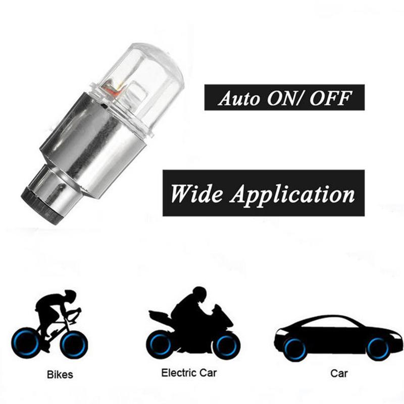 2/4/10PCS Tire Valve Cap Lights Durable Tire Lights For Car Air Valve Caps With Lights For Motorcycles Bicycles Electric Vehicle