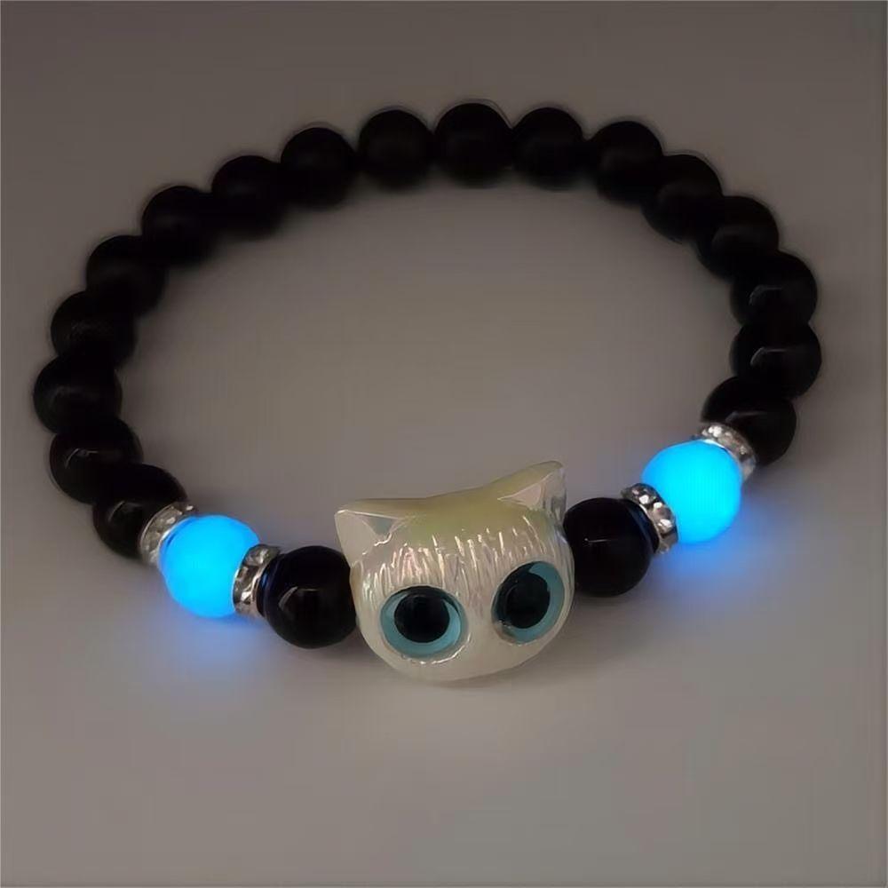 Niedliche Big Eye Cat Leuchtende Armbänder für Frauen Cartoon Tier Paar Armband