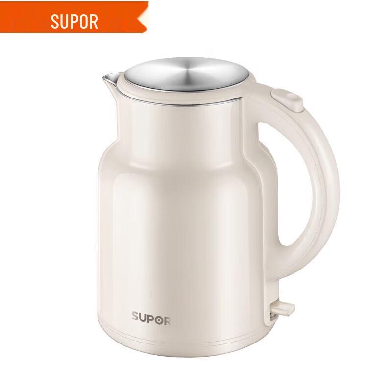 SUPOR 2L 316L Stainless Steel Electric Kettle with Anti-scald Design CN plug (adapter included)