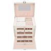 Synthetic Leather Huge Jewelry Box Large Capacity Multi Layers White European Style Jewelry Box