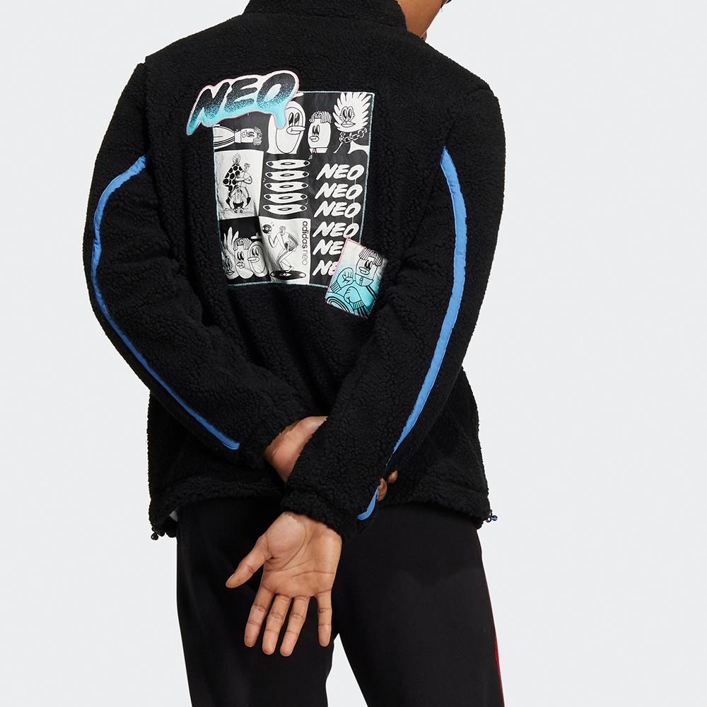 adidas neo U Radio W Jkt Contrasting Colors Pocket Fleece Stay Warm logo Sports Stand Collar Jacket Black Unisex HG9038