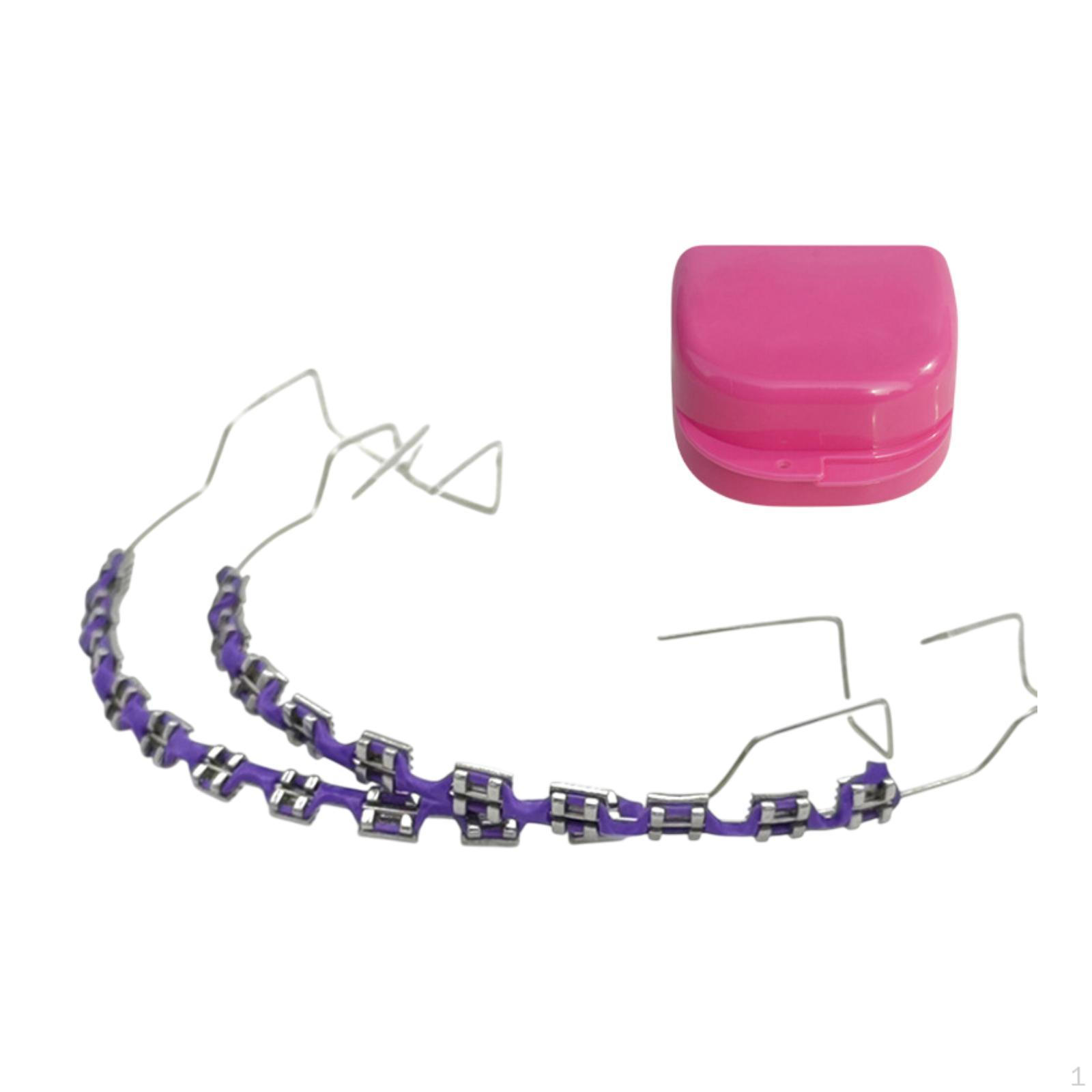 

Временное украшение для зубов с коробкой для хранения металлической проволоки для взрослых и детей фиолетовый