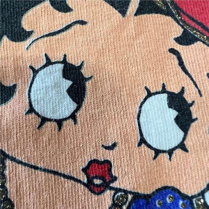 

Retro Style Betty Boop Anime T-Shirt - American Street Fashion Drop Shoulder Size 3
