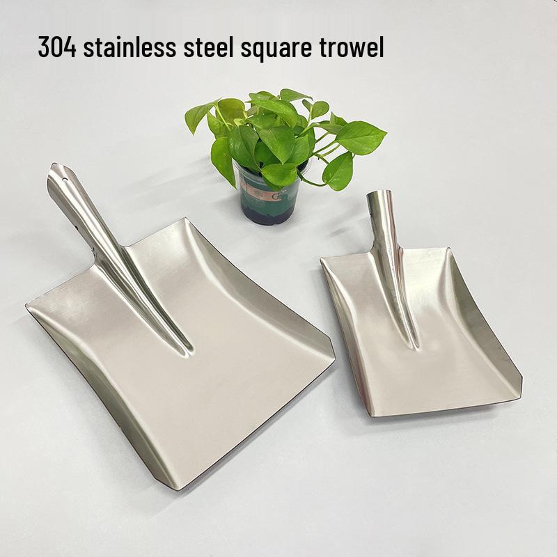 Rustproof Stainless Steel Square Shovel Spatula - Corrosion-Resistant Wok, Seafood, and Large Pot Spade with Square Head. Small Single Head