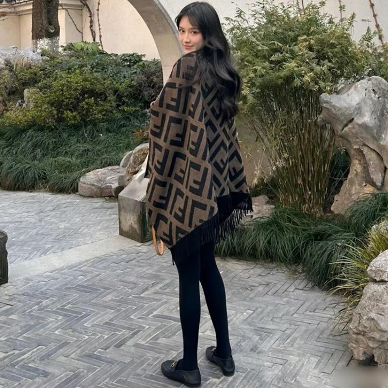 Nowy szal z malarstwem tuszem Premium Dekoracja Podróżna Szal zewnętrzny Długi Retro Płaszcz z frędzlami Peleryna Szalik