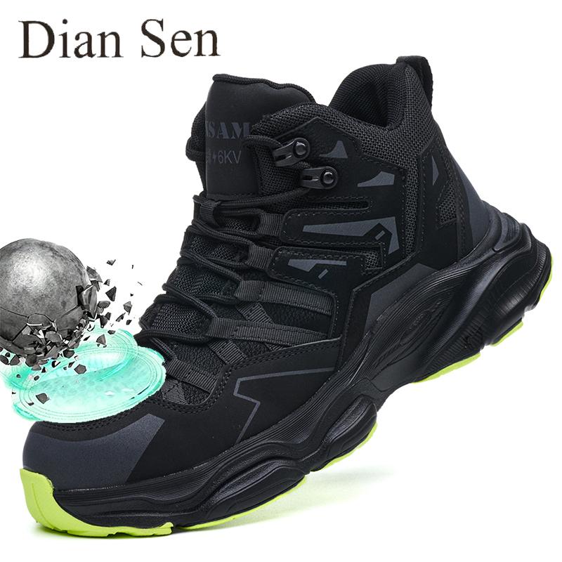 Ultimate Work Boots All-Rounder Men's Soft Slip High-Top Safety Sneakers Anti-Smash & Puncture Safety Shoes for Work As Hiking