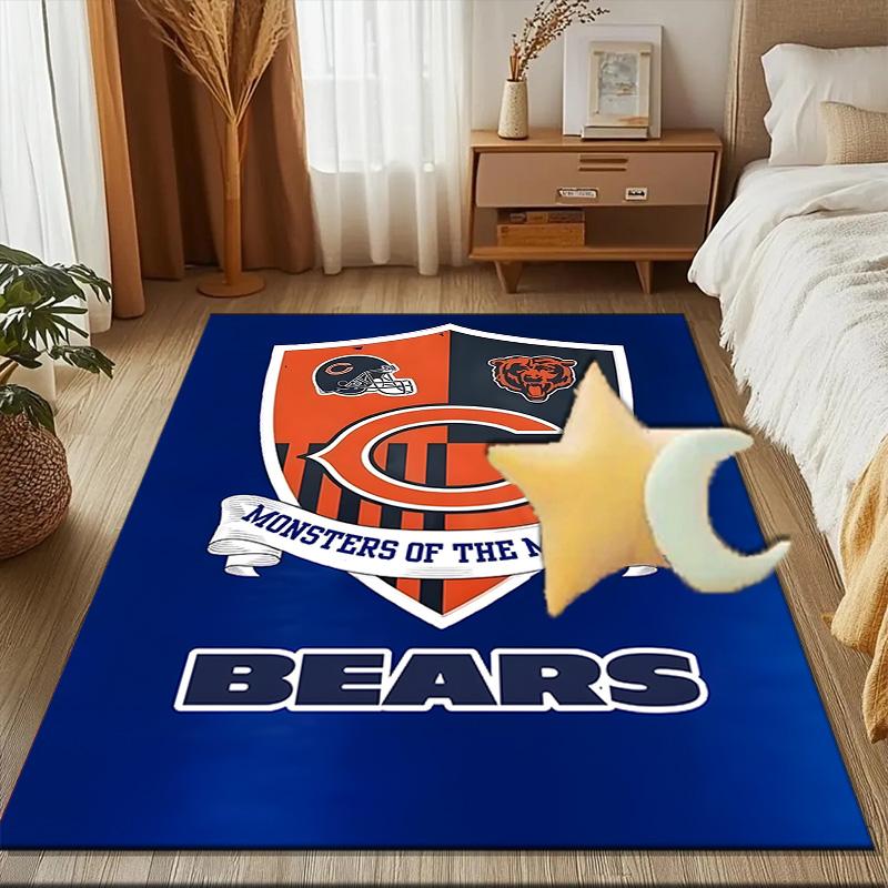 Chicago Bears Rug Game Carpet, Floor Mat for Bedroom Living Room Entryway Rug, Home Decor Idea Gift for Christmas Birthday