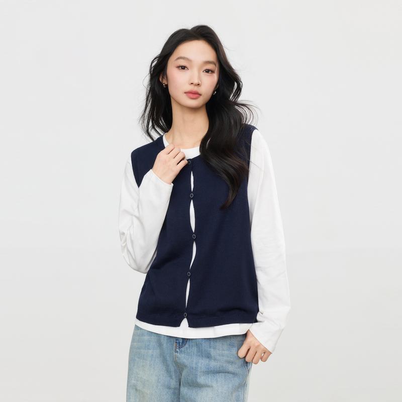 Elva s Island Women s Vintage Commuter Long-Sleeve Shirt and Vest Set M