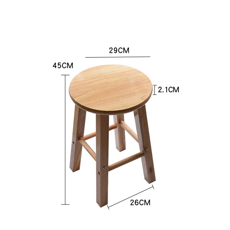 Creative European Solid Wood High Bar Stool, Simple Milk Tea Shop Chair