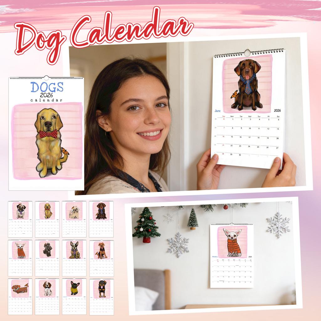 A Fun Calendar Featuring Dog Illustrations, It Makes The Perfect Gift For A Colleague Or Close Friend.