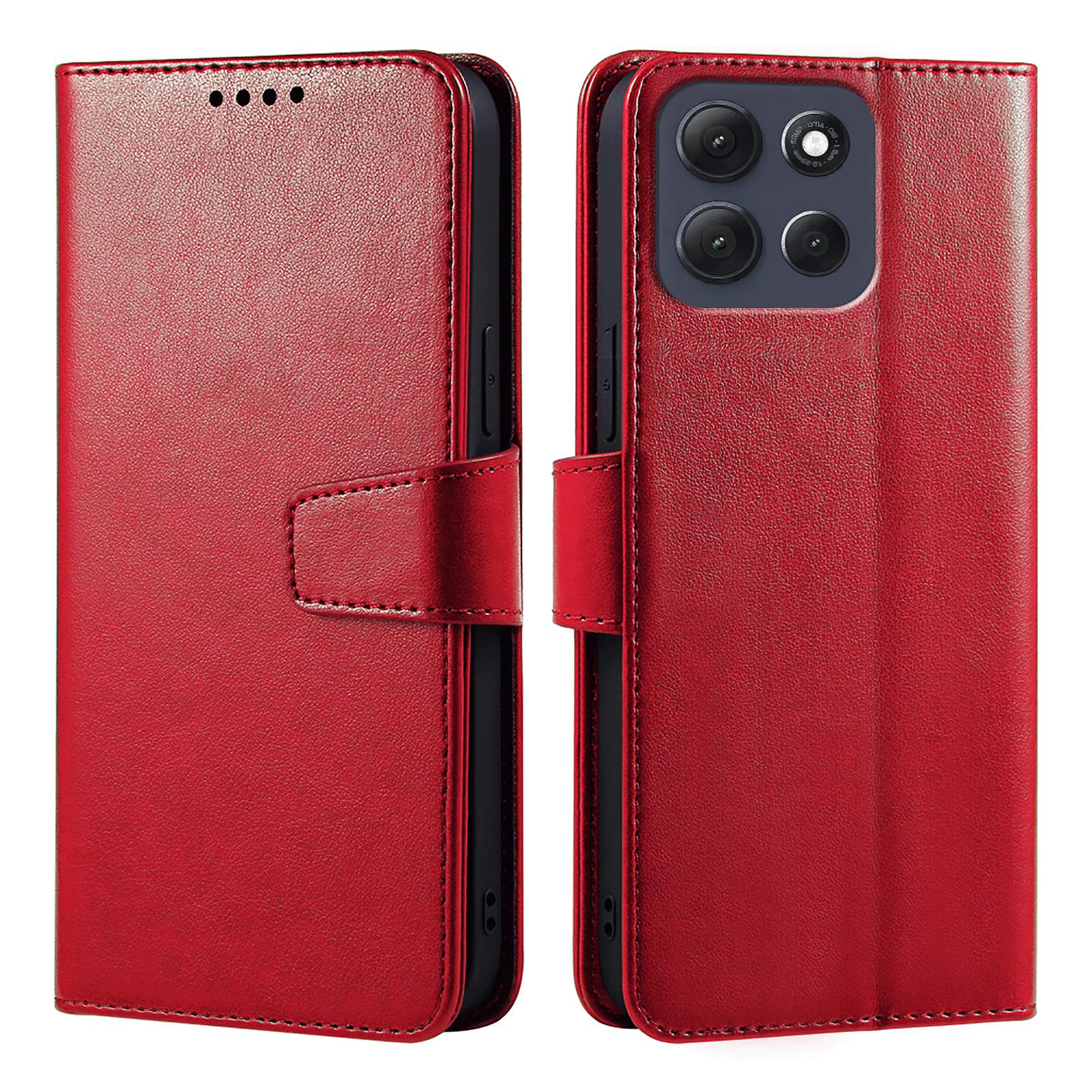 

For Motorola Moto G86 5G Case Stand Card Holder Wallet Leather Phone Cover Red