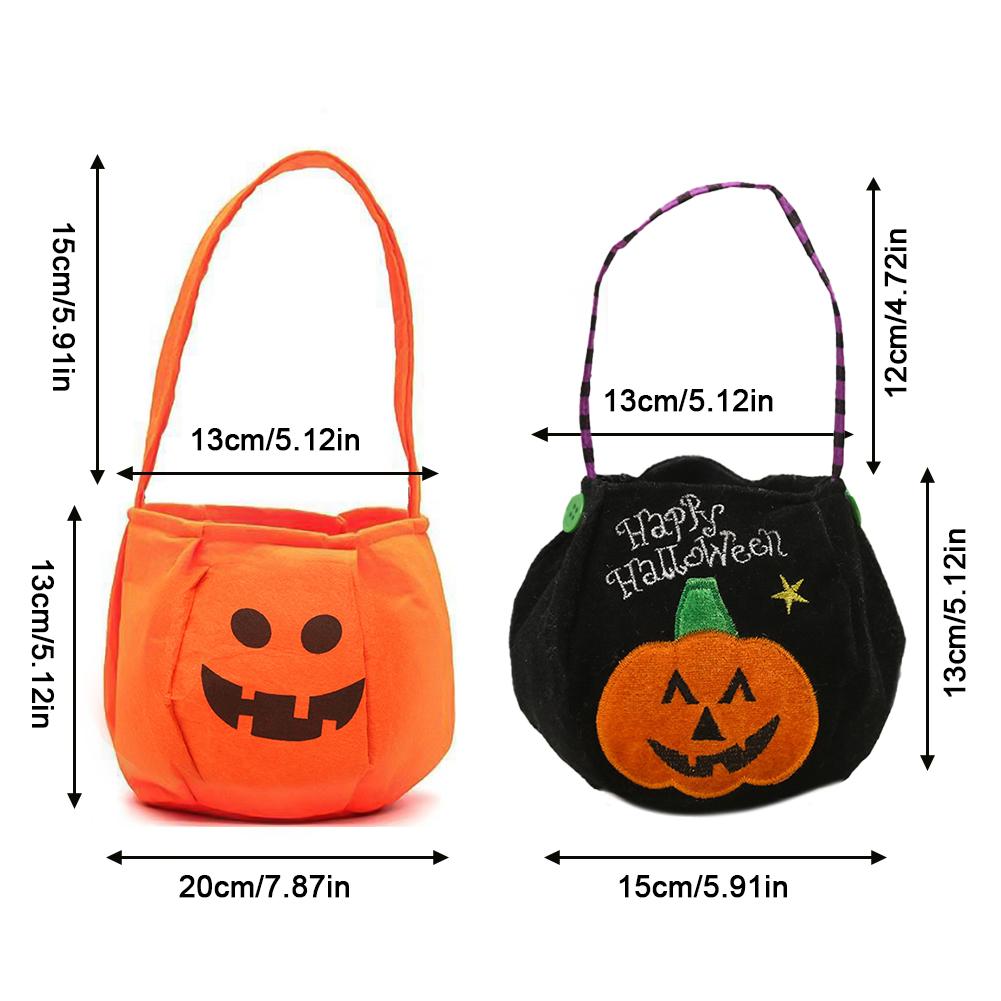 Halloween Pumpkin Candy Bag Gift Storage Bag Trick or Treat Pumpkin Ghost Bags Skeleton Bat Halloween Supplies