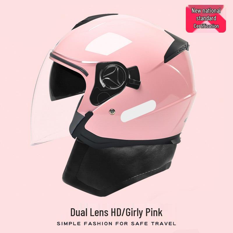 AD Unisex Electric Motorcycle Helmet - Winter Warmth, All-Season Safety, 3C Certified Half Helmet for Scooters