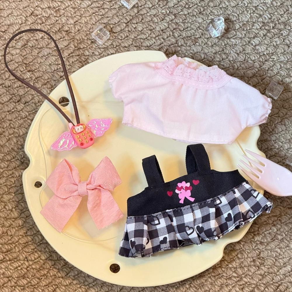 Cotton Material Doll Clothes Multicolor Miniature Dress House Accessories Doll Cap  Changing Game