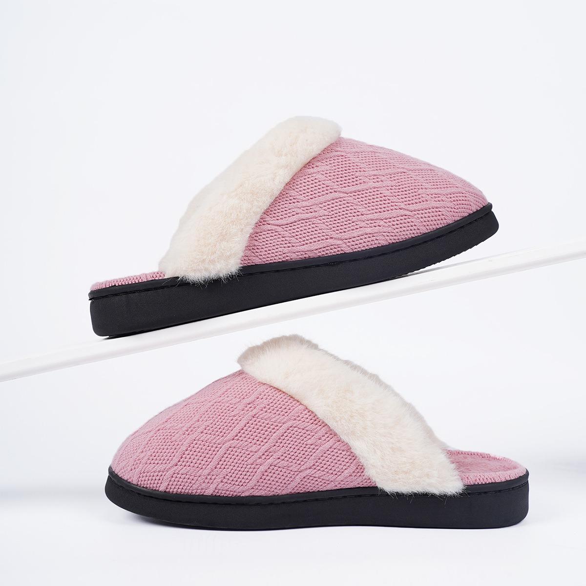 Fashion 2024 Winter plush slippers home non-slip warm cotton slippers plush thick-soled — фото 6