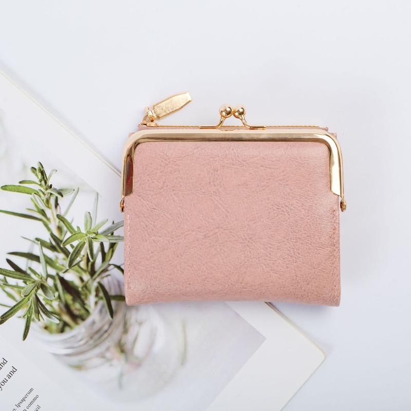 New Clip Change Bag Short Wallet Female Simple Multi-functional Folding Wallet Card Bag Female