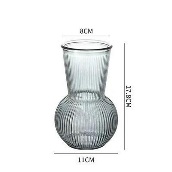 Nordic Cone-Shaped Transparent Glass Vase for Lucky Bamboo and Flowers