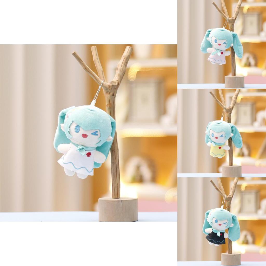 Adorable Hatsune Miku Plush Toy Doll Keychain Cute Anime Character Collectible Gem Black Pink Yellow White Accessories