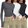 European and American Women's Casual Slim Fit Long Sleeve Pullover T-shirt Streetwear Set