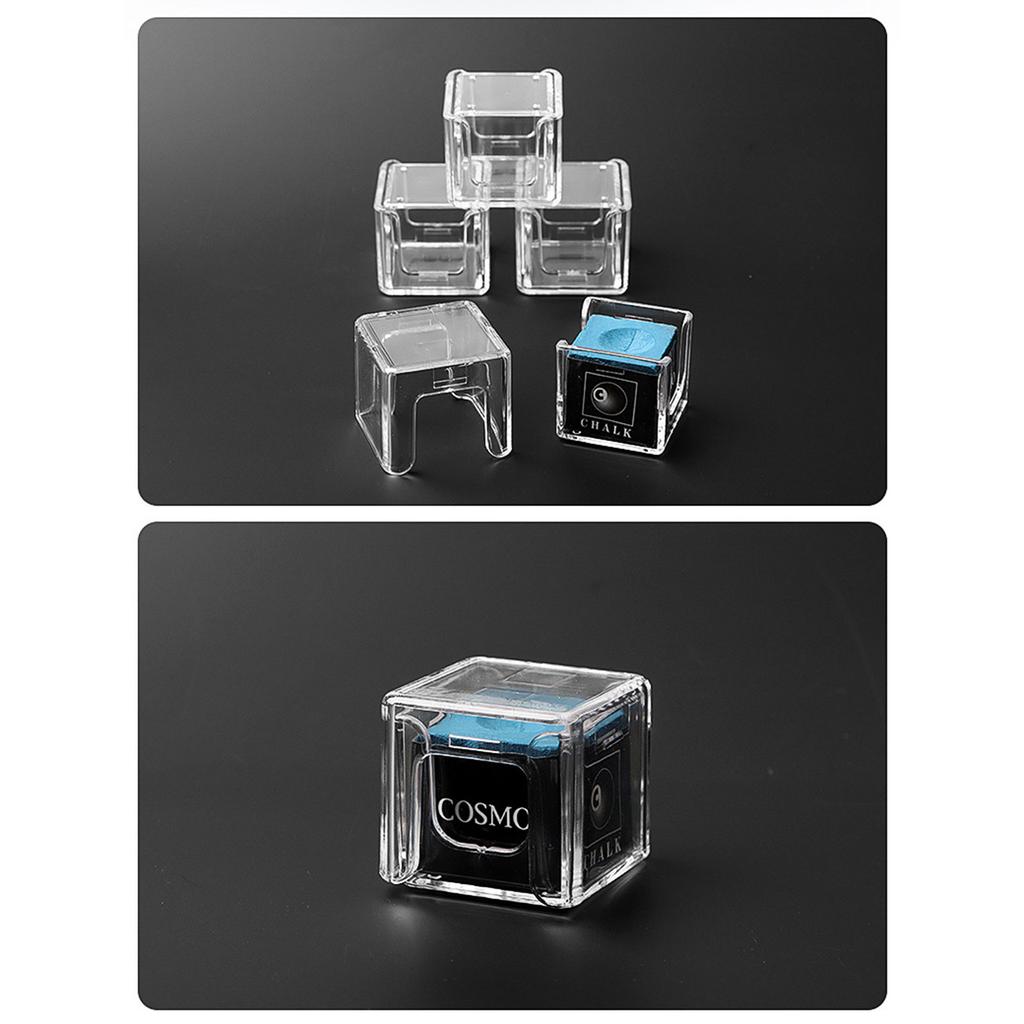 Billiard Chalk Storage Box Portable Acrylic Billiard Chalk Powder Box Clear Chalk Protection Box Billiard Accessories