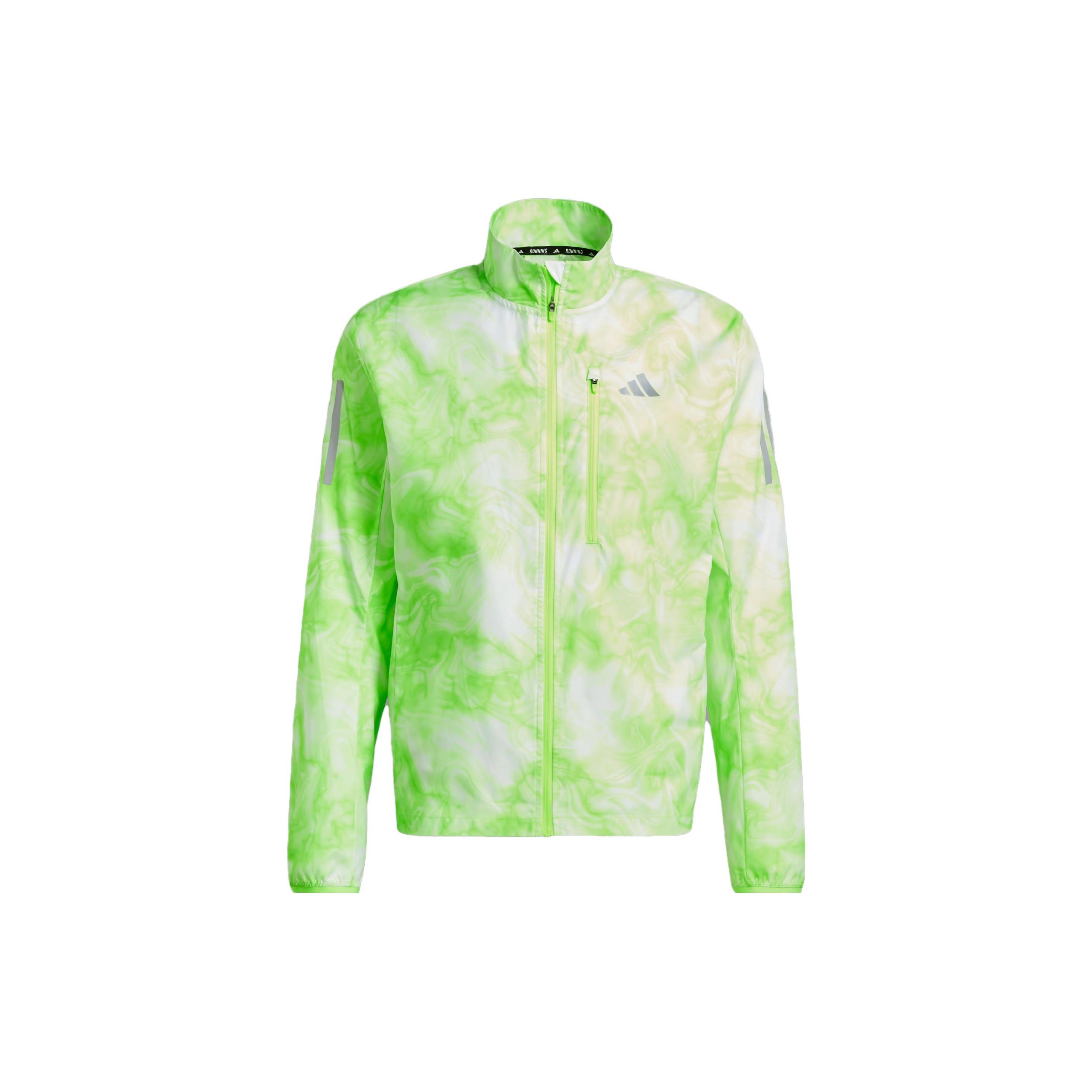 adidas Own The Run Allover Print Jacket Green White Men s IL4797 XL