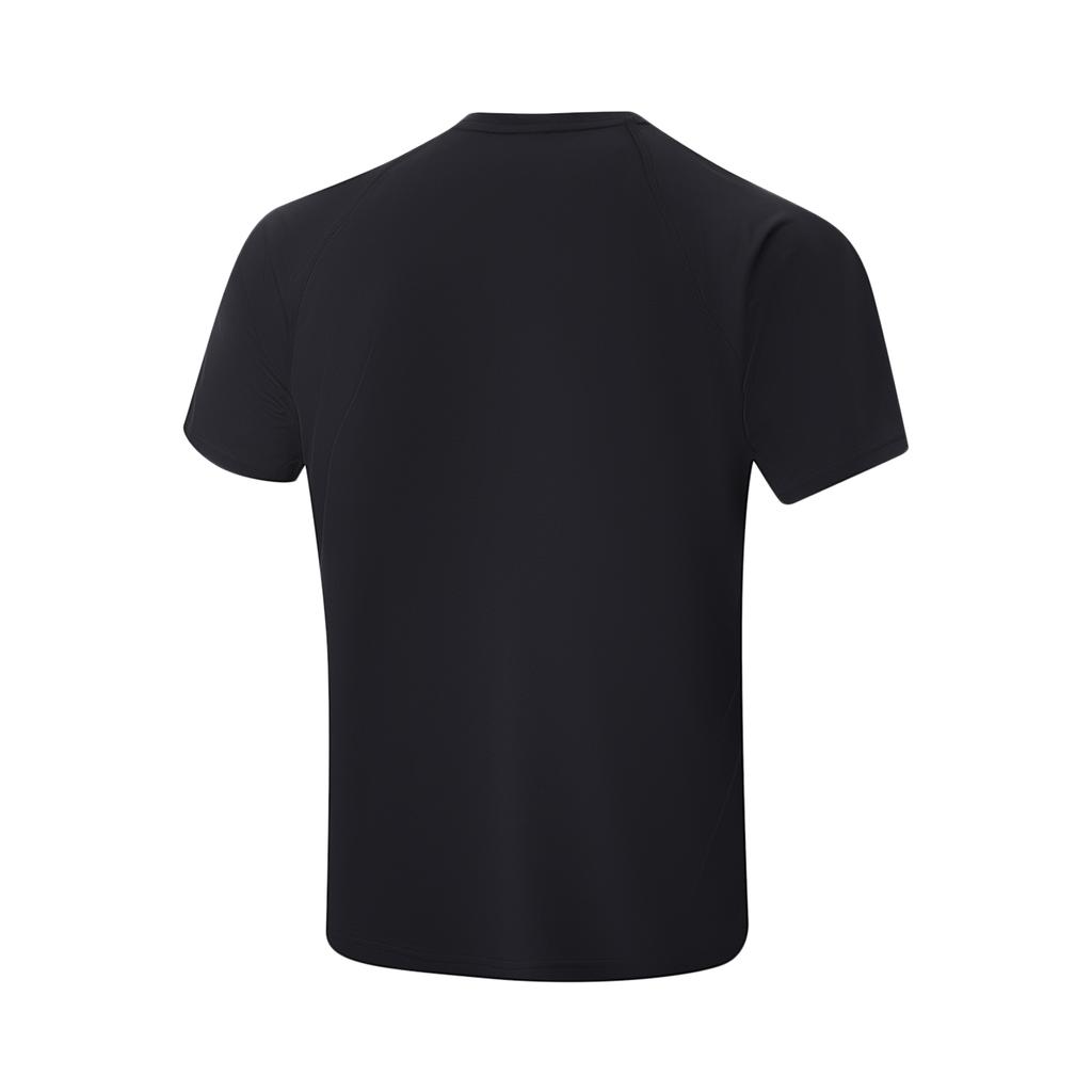 Li-Ning Badfive Letter Print Round Neck Quick-Dry Breathable Short Sleeve T-Shirt Men Tops Black ATSU079-6
