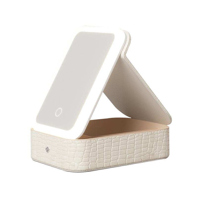 Portable Rechargeable Lighted Makeup Storage Box - Lightweight with Large Capacity