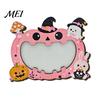 Double Sided Wooden Photo Holder Halloween Frame, Pumpkin Ghost Cat Cutout Picture Shape Ornament Holder, Double-sided Holiday Tabletop Decor for Home