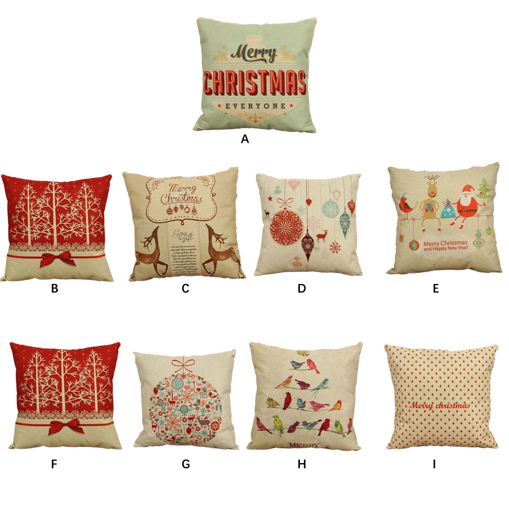 Christmas Deer Sofa Bed Home Decoration Festival Pillow Case Cushion Cover