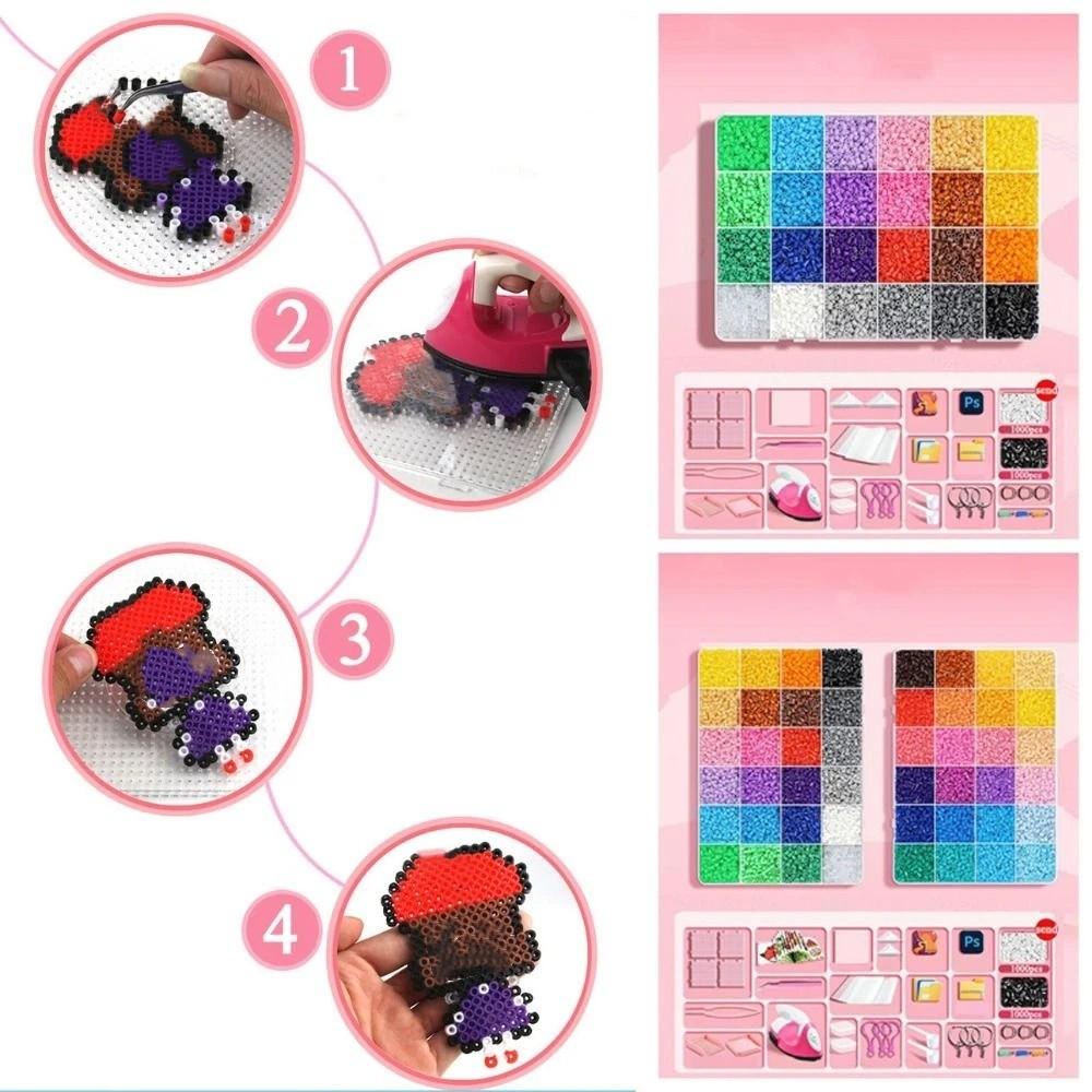 DIY Bean Splicing Tool Set Colorful Handicraft Toys Kit Handmade Iron-on Bead Craft Kit  Kids Gift