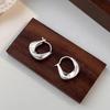 Vintage 925 Sterling Silver Earrings for Women Girls Ear Hoop Versatile Round Circle Drop Earrings Fashion Party Jewery Gifts