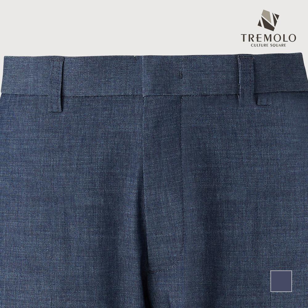 TREMOLO G Blue Simple Poly Rayon Washed Pants_Trndaxs1266