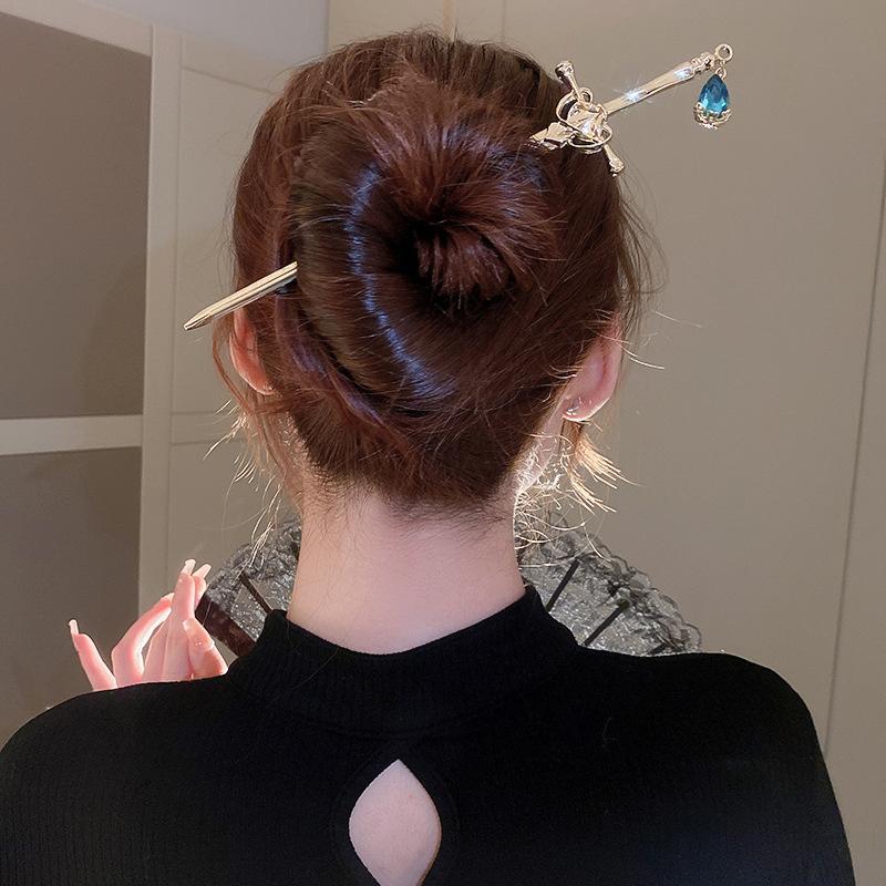 Haarstäbchen, Vintage-Stil, für Frauen und Mädchen, DIY, einfacher chinesischer Stil, Frisur-Design, Pferdeschwanz-Halter, Haarschmuck, Schmuck