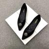 Fashion Green Pointed Toe Low Heel Elegant Shoes for Woman 2024 Black Moccasins Women's Summer Footwear Normal Leather Casual Chic Point
