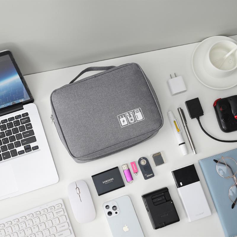 Multi-Purpose Large Capacity Portable Storage Bag for Cosmetics and Power Bank