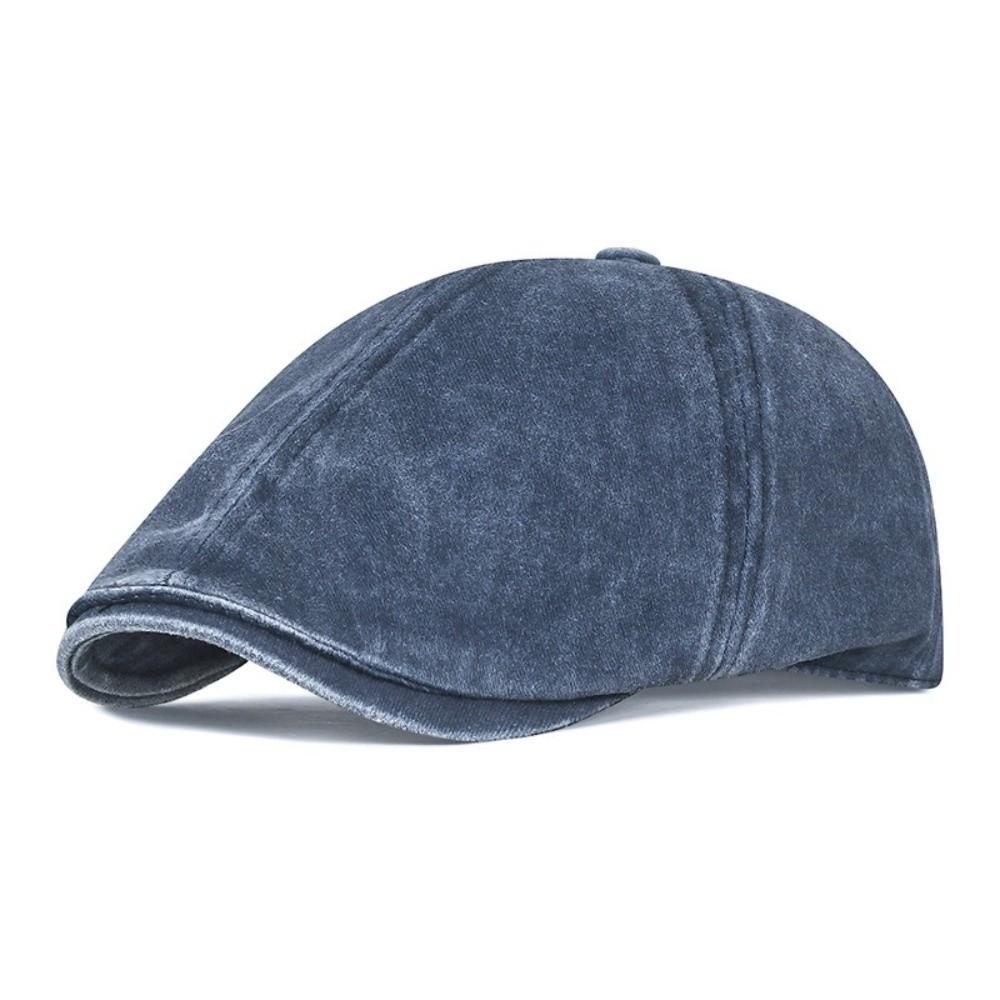 Side Letter Sticker Duckbill Hats Solid Color British Painters Hat Retro Newsboy Cap  for Men Women