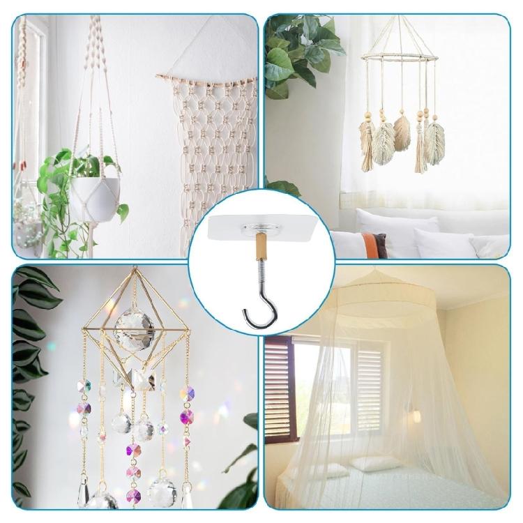 Plant Hanger Removable Strong Adhesive Ceiling Hooks Multipurpose Hanging Solution For Curtains Lights Decoration