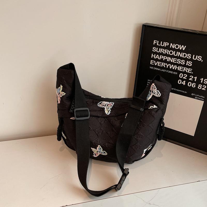 Autumn new aesthetic texture temperament women s portable shoulder armpit bag butterfly casual messenger bag