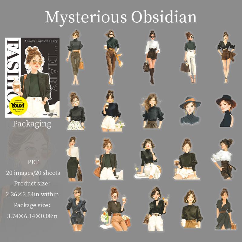 20sheets Fashion Girl Outfit Stickers For Journal DIY Scrapbook Phone Laptop Case Decoration Notebook Planner Craft Supplies