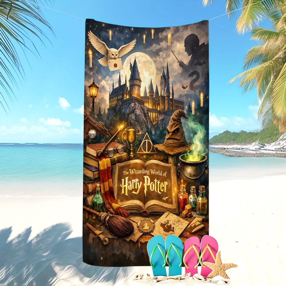 Fantasy Magic Character Pattern Microfiber Large Towel For Children Beach Swimming Shower