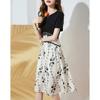 Contrasting Color Slimming Summer New Style Simple Black and White Contrasting Color T-shirt Slimming Umbrella Dress Dress