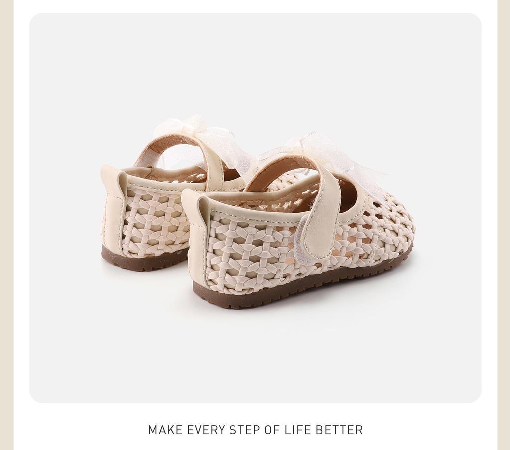 Spring Lace Bow Non-Slip Soft Bottom Baby Shoes - Girls' Princess Style Leather